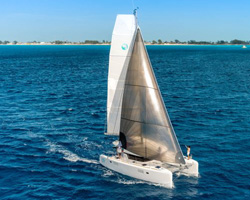 Le Lagoon 39 sous voiles.