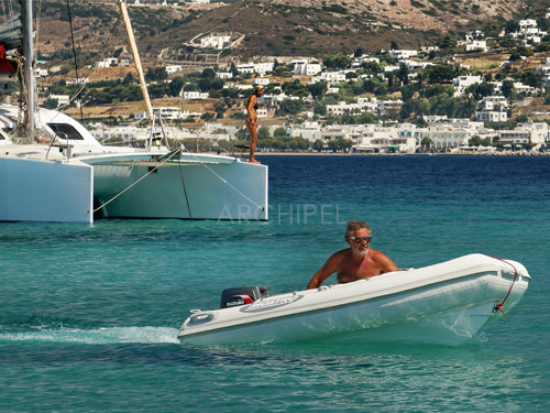 The Punch features a motorized RIB tender. The Punch features a motorized RIB tender.
